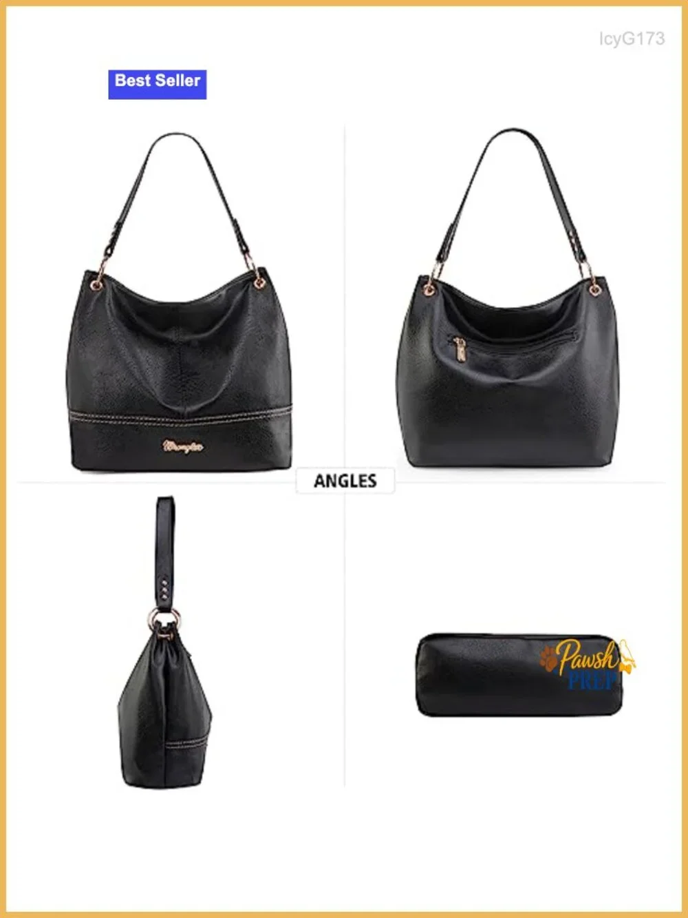 Women's Vegan Leather Hobo Handbag Top Handle Shoulder Purse